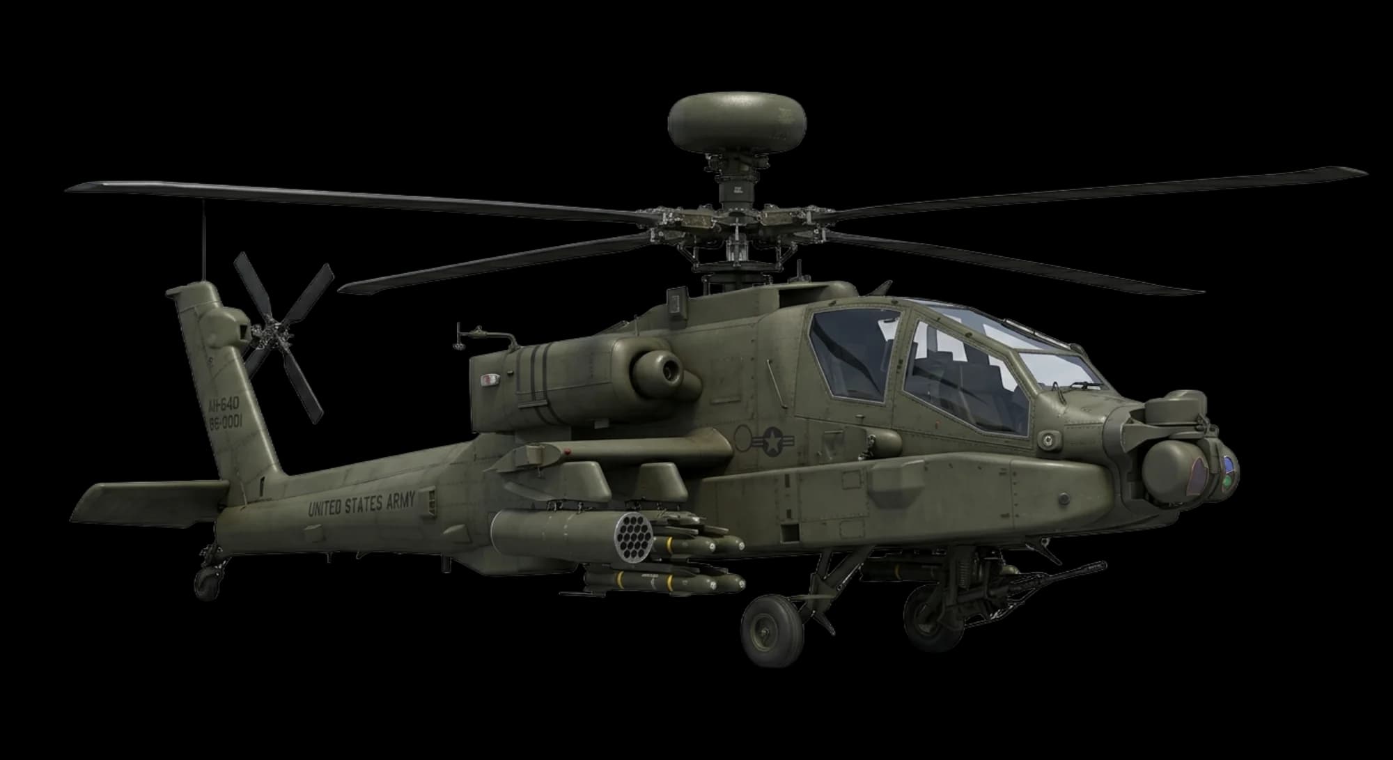 Boeing AH-64 Apache 1975 - Front 3/4 view