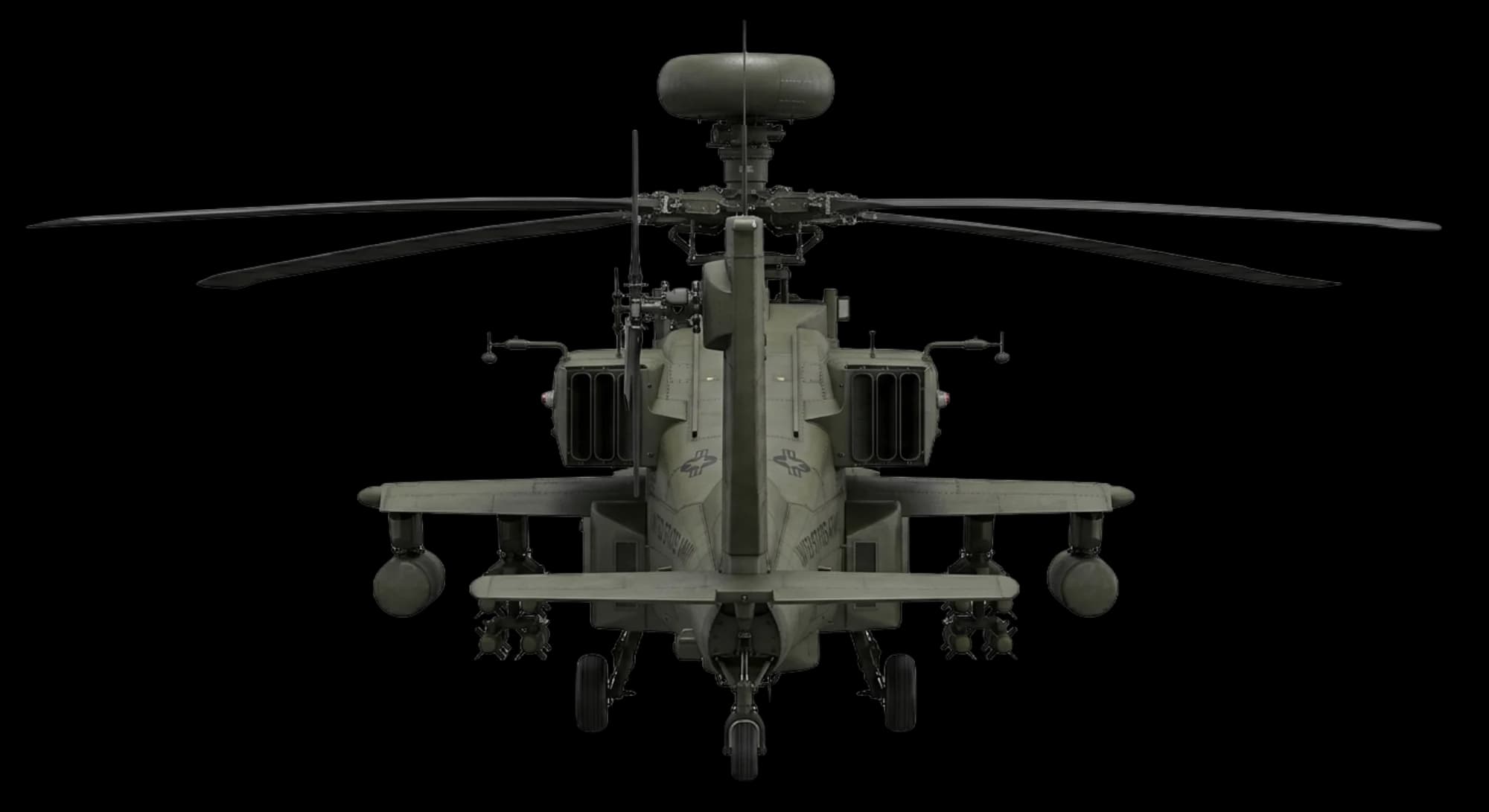 Boeing AH-64 Apache 1975 - Rear view