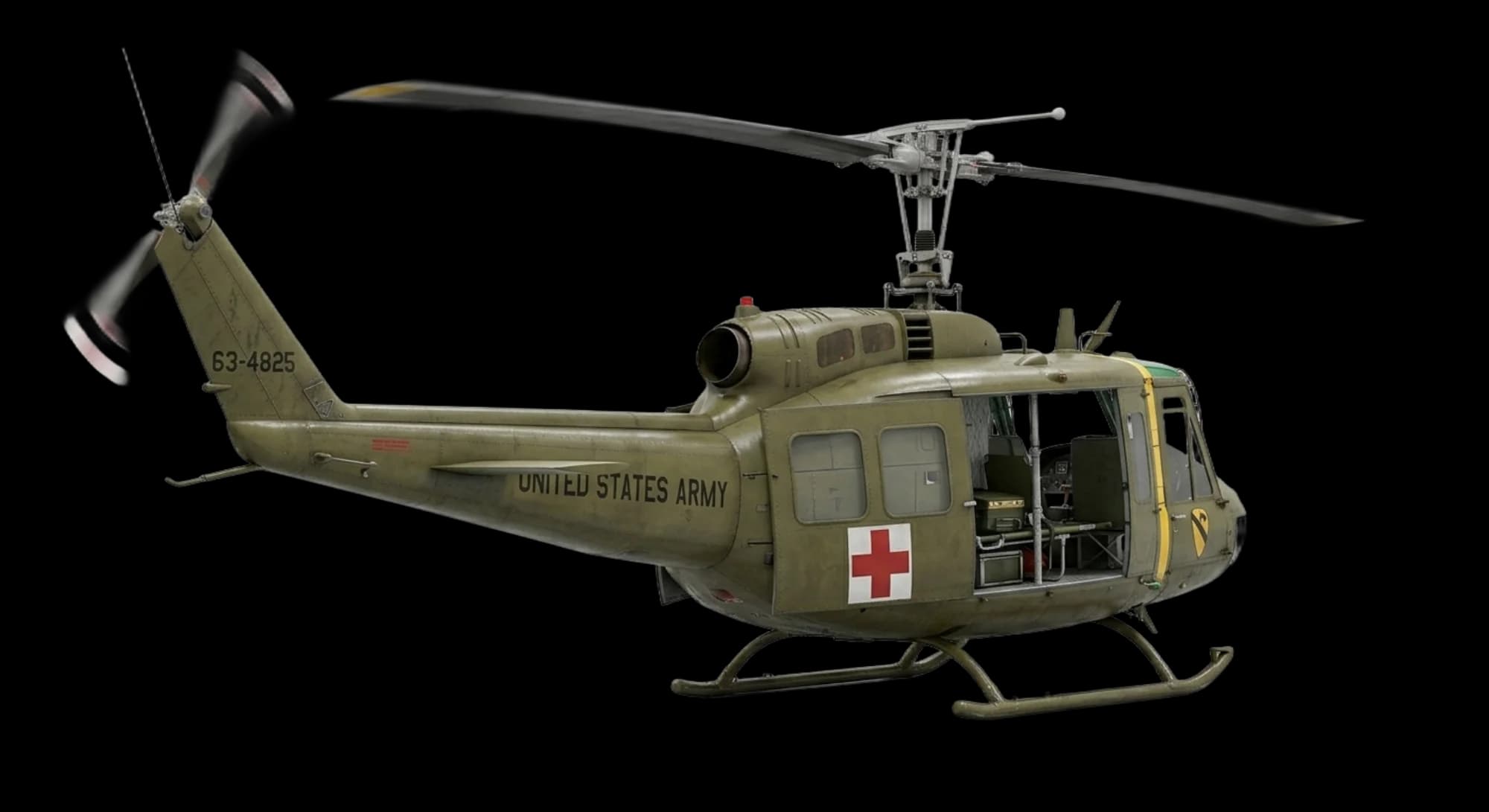 Bell Aircraft UH-1 Huey 1956 - Rear 3/4 view