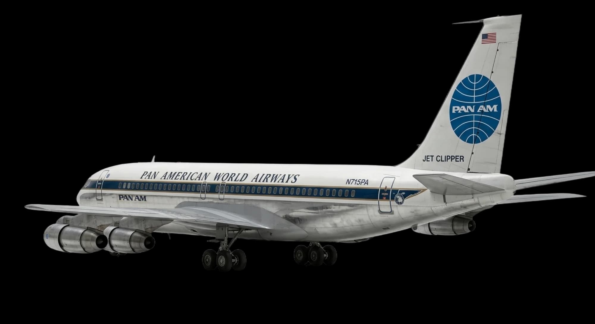 Boeing Boeing 707 1957 - Rear 3/4 view