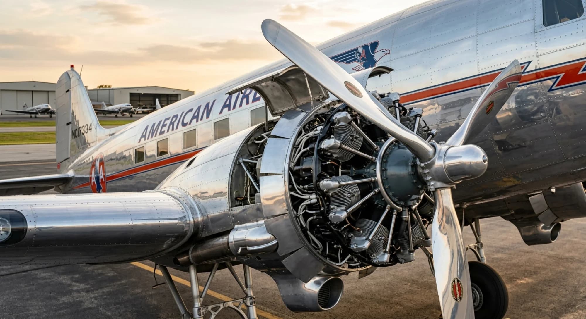 Douglas Aircraft DC-3 1935 - Engine view