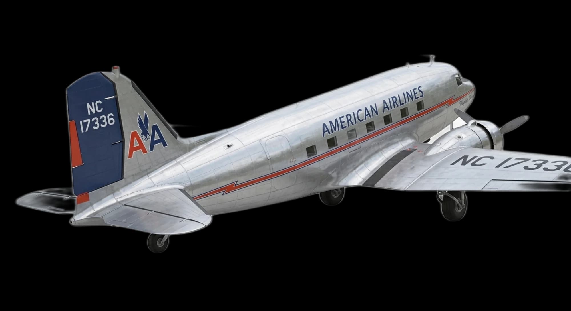 Douglas Aircraft DC-3 1935 - Rear 3/4 view