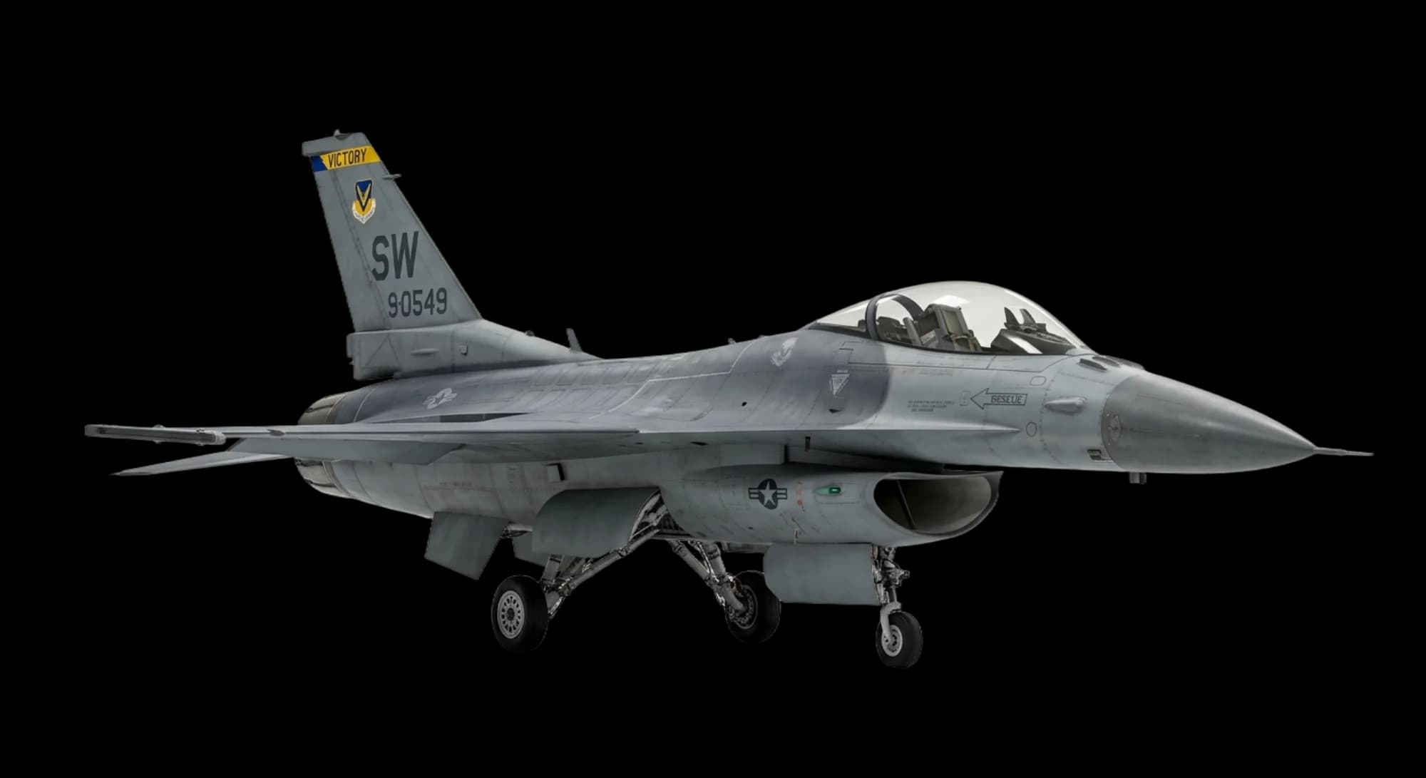 1974 General Dynamics F-16 Fighting Falcon - Front 3/4 - Fighter aircraft