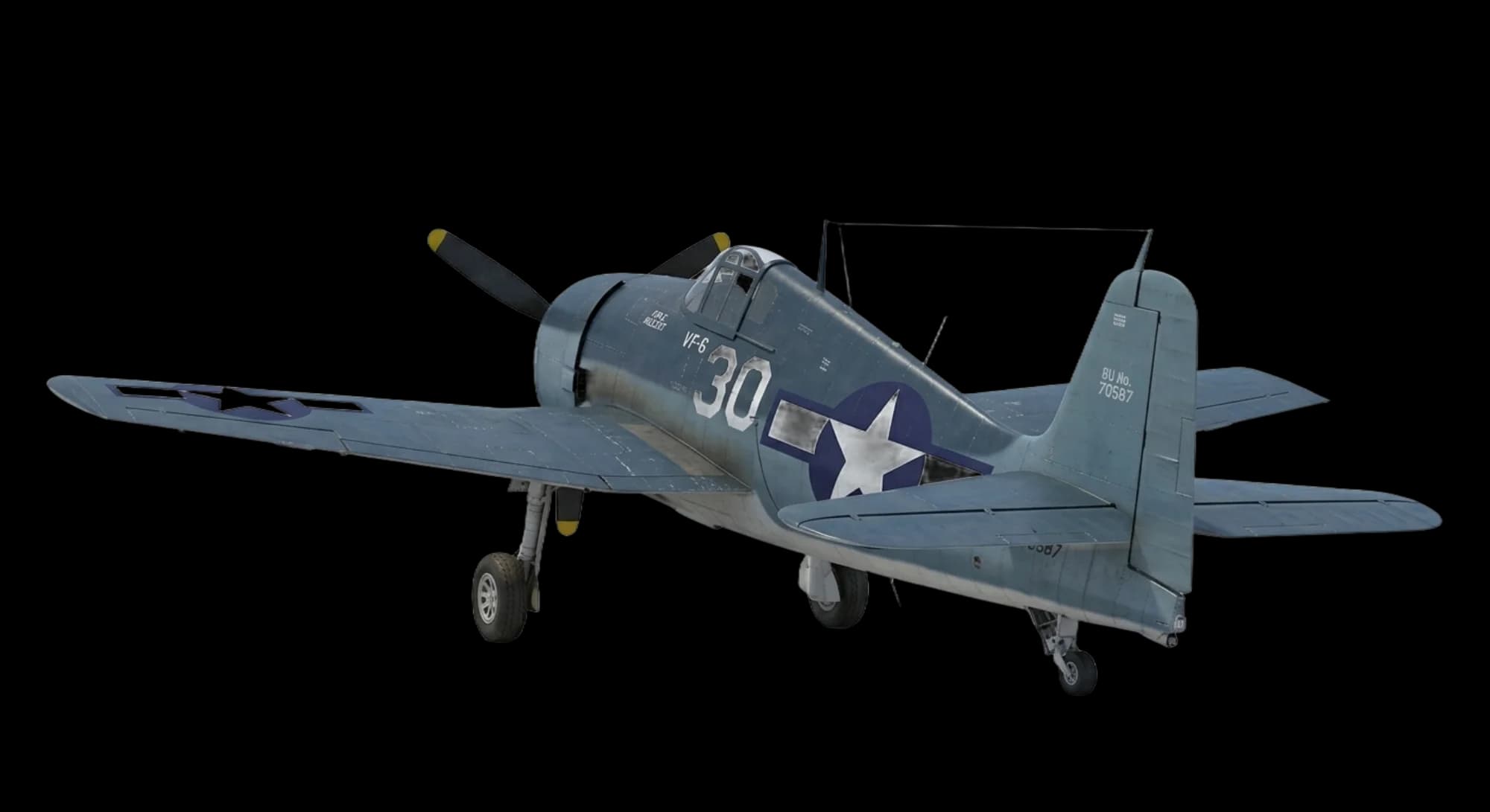 Grumman F6F Hellcat 1942 - Rear 3/4 view