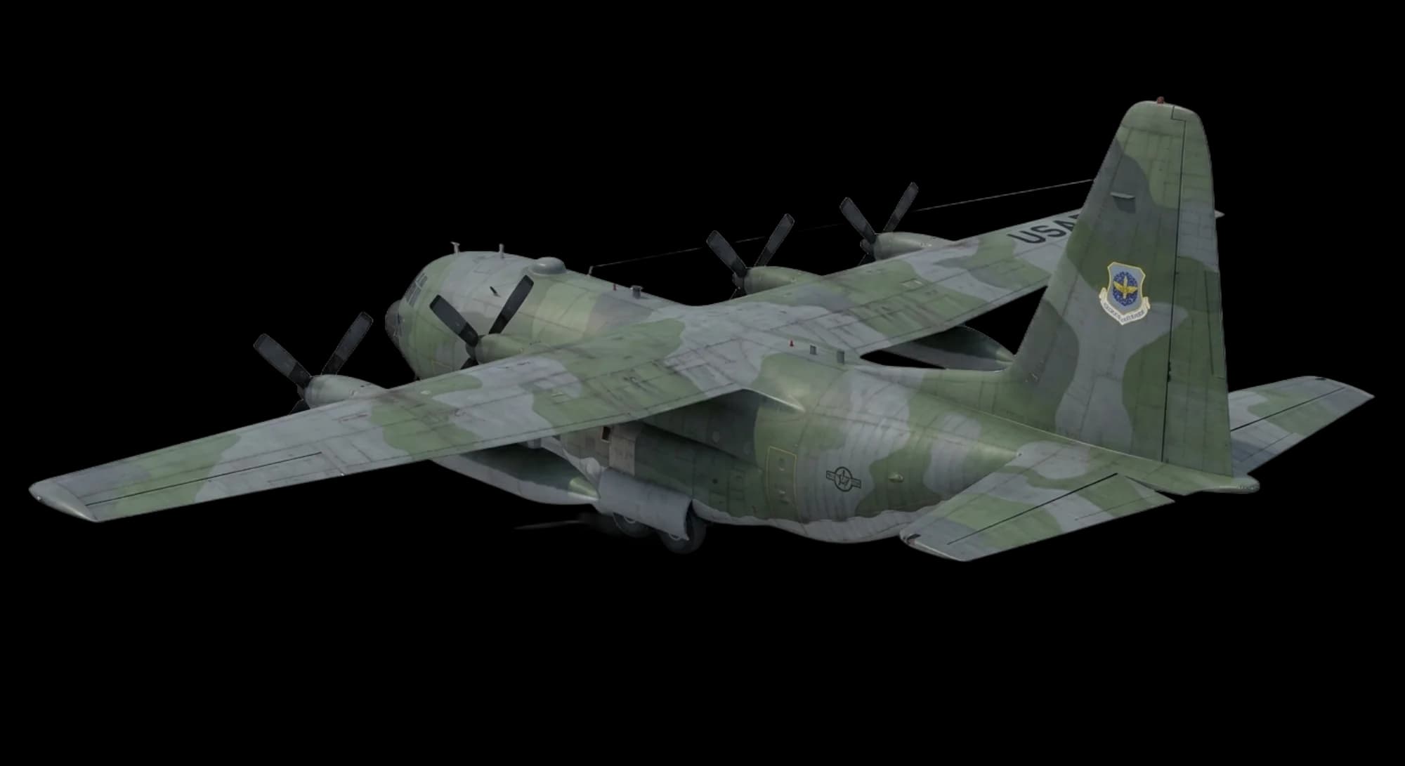 1954 Lockheed Martin C-130 Hercules - Rear 3/4 - Transport aircraft