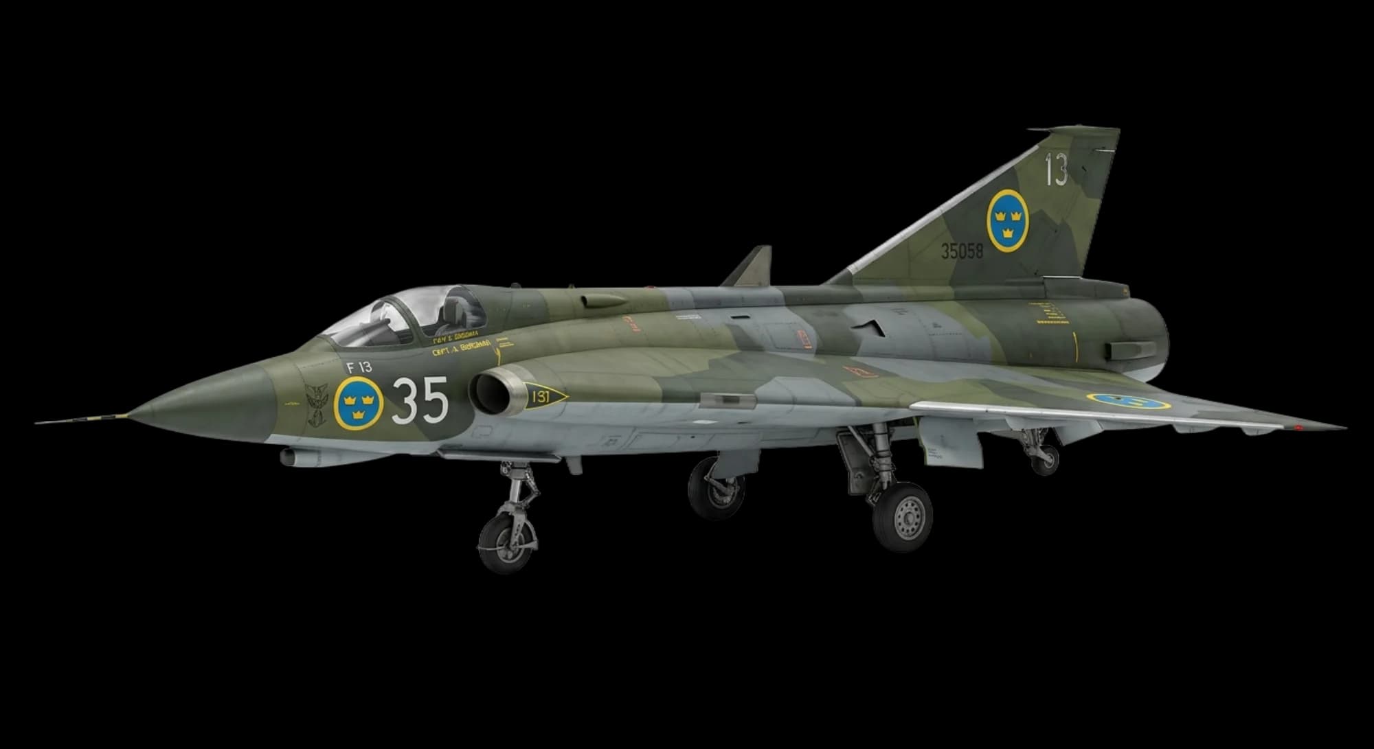 Saab Saab 35 Draken 1955 - Front 3/4 view