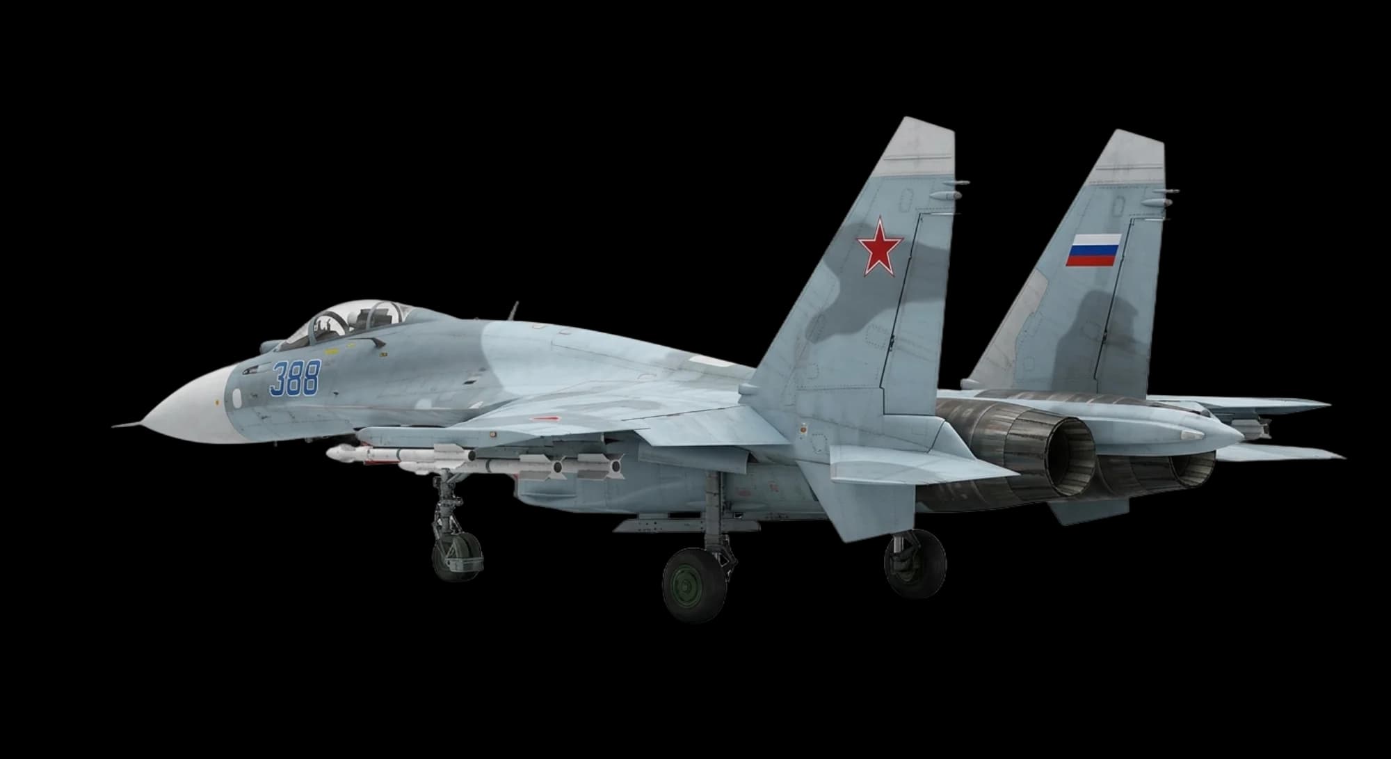 Sukhoi Su-27 Flanker 1977 - Front 3/4 view