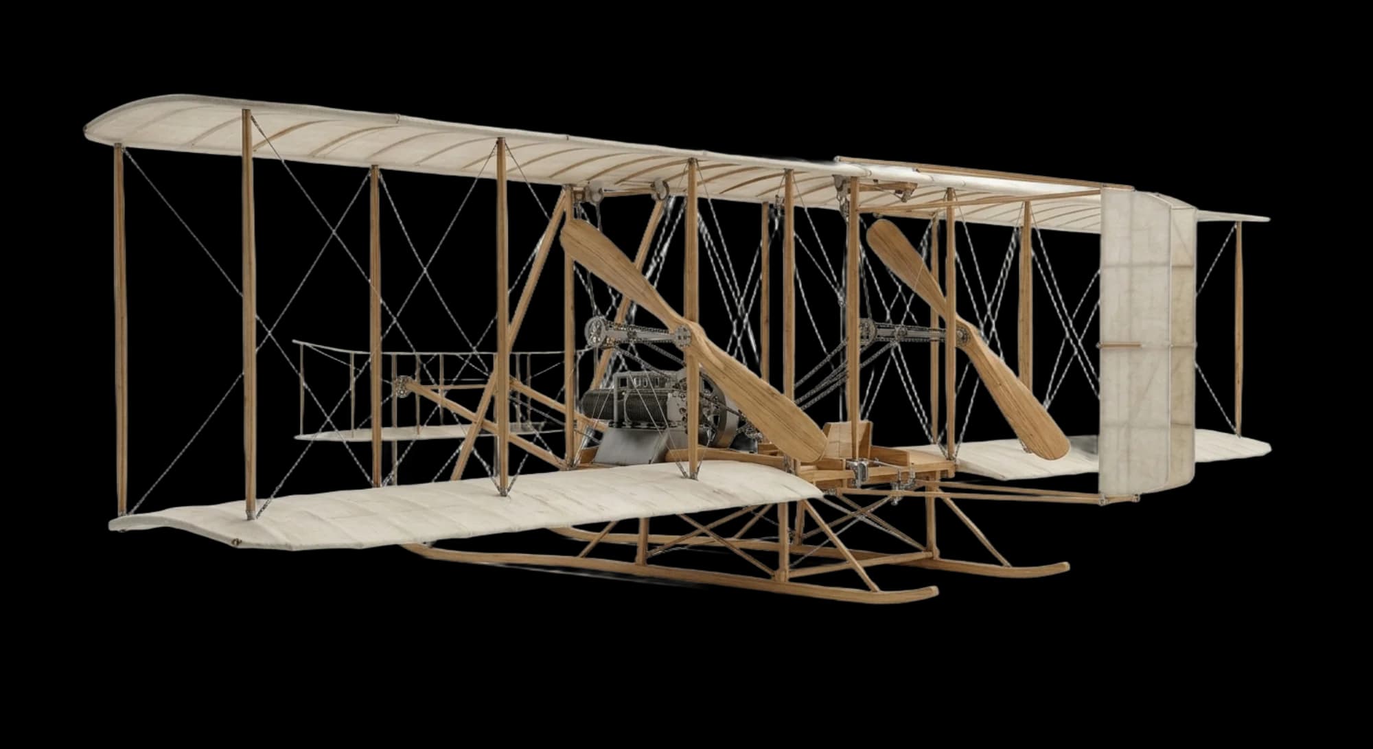 Wright Brothers Wright Flyer 1903 - Rear 3/4 view