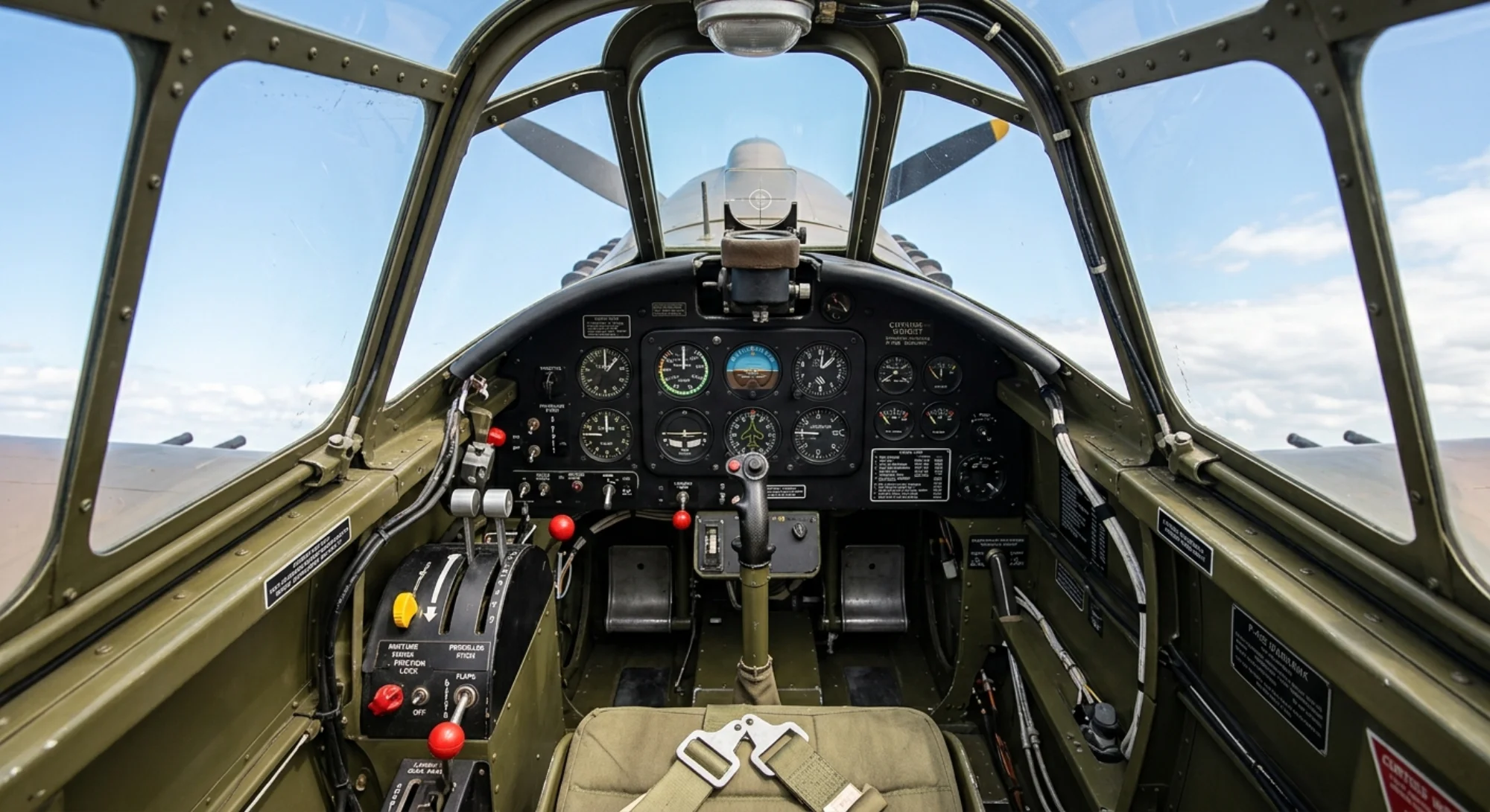 1938 Curtiss Aeroplane P-40 Warhawk - Cockpit - Fighter aircraft