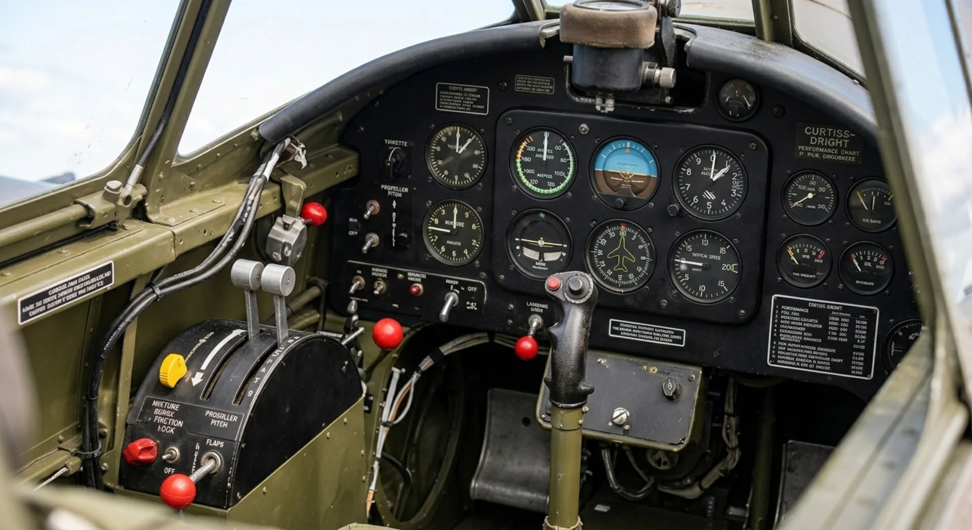 1938 Curtiss Aeroplane P-40 Warhawk - Instrument Detail - Fighter aircraft