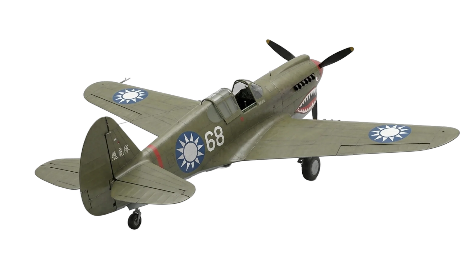 1938 Curtiss Aeroplane P-40 Warhawk - Rear 3/4 - Fighter aircraft