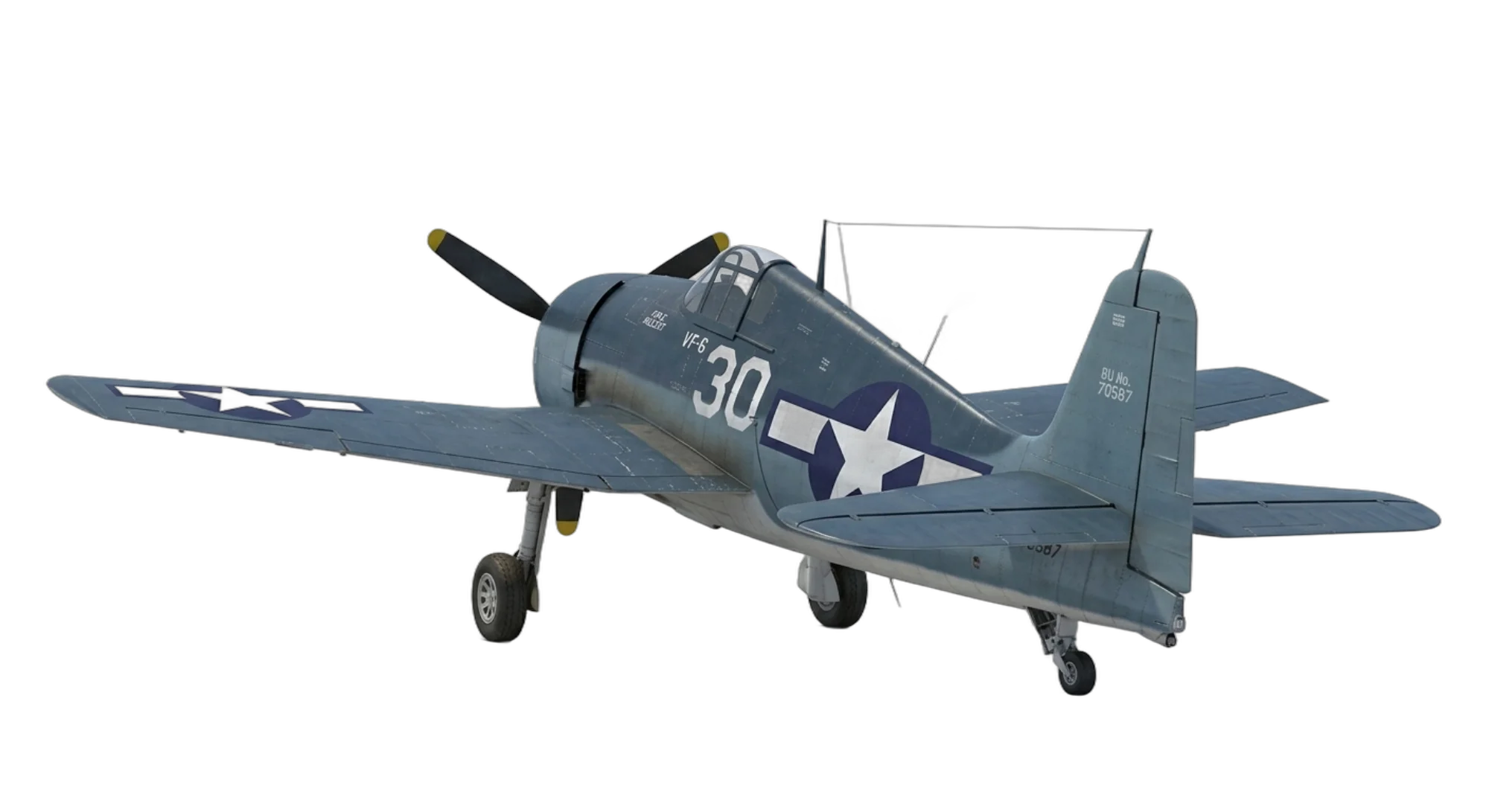 1942 Grumman F6F Hellcat - Rear 3/4 - Fighter aircraft