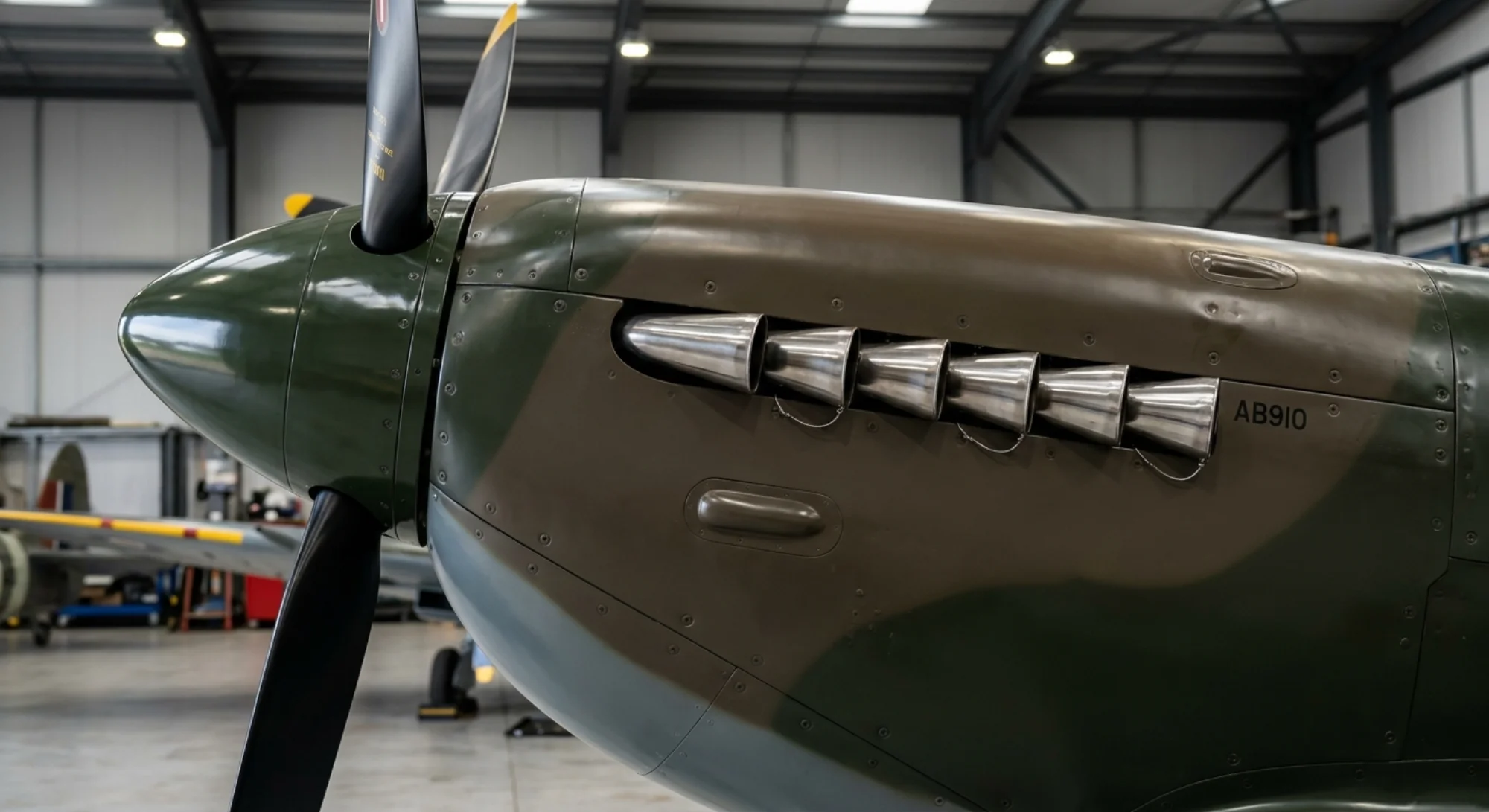 1936 Supermarine Spitfire - Exhaust Detail - Fighter aircraft